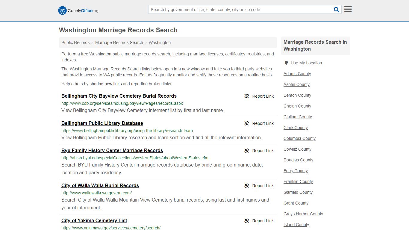 Marriage Records Search - Washington (Marriage Licenses ...