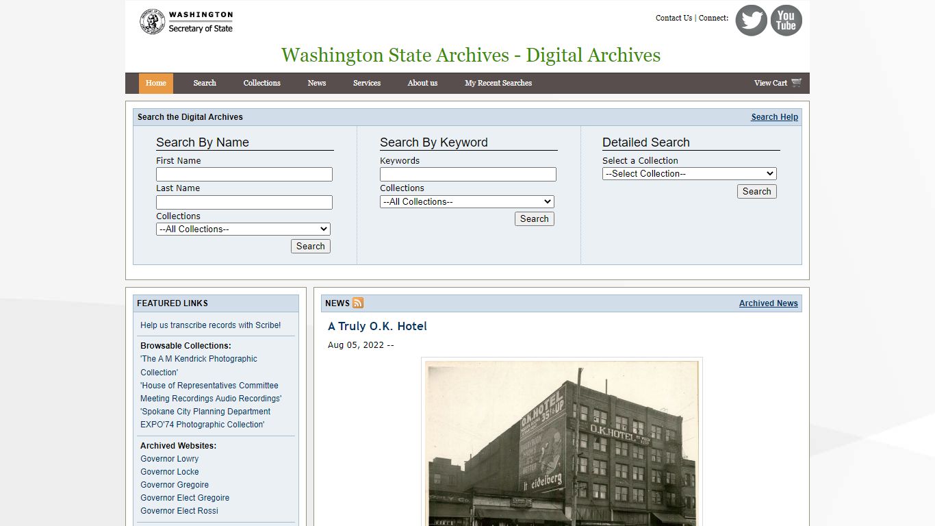 Washington State Archives, Digital Archives